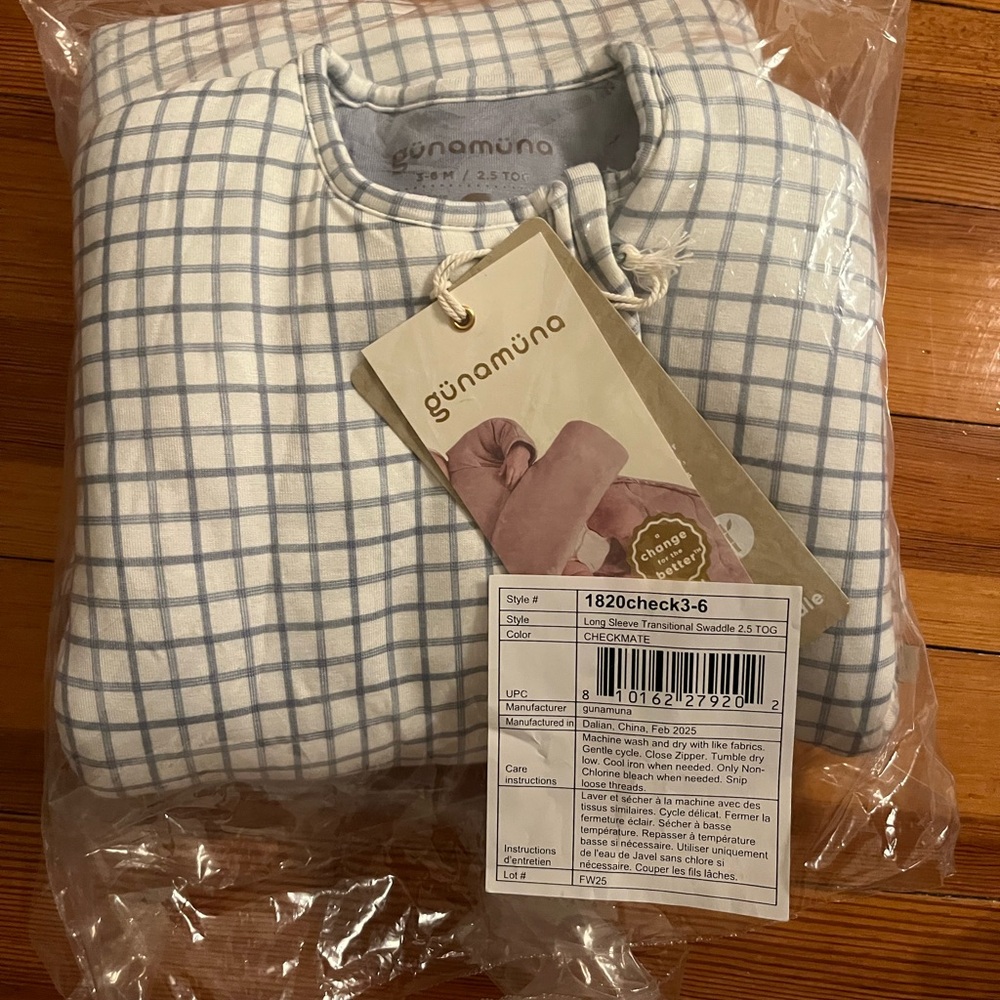 Gunamuna long sleeve transitional sleep sack 2.5 TOG